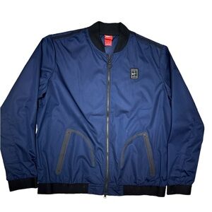 Nike Navy Blue Full Zip Nylon Windbreaker XL EUC